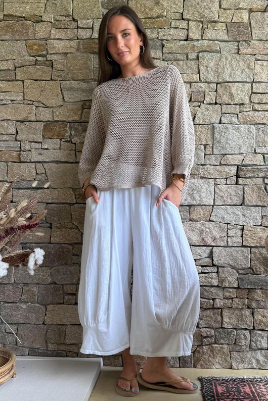 Conrad Grunge Loose Cotton Knit Mocha